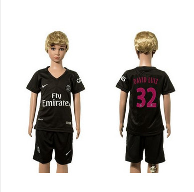Paris Saint-Germain #32 David Luiz SEC Away Kid Soccer Club Jersey