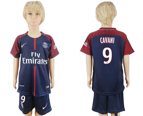 Paris Saint Germain #9 Cavani Home Kid Soccer Club Jersey Paris Saint Germain #9 Cavani Home Kid Soccer Club Jersey