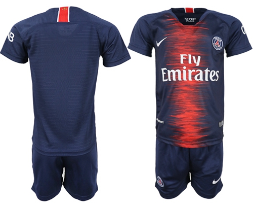 Paris Saint-Germain Blank Home Kid Soccer Club Jersey