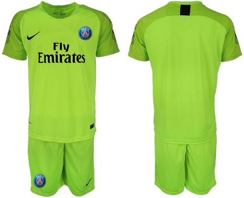 Paris Saint-Germain Blank Shiny Green Goalkeeper Soccer Club Jersey Paris Saint-Germain Blank Shiny Green Goalkeeper Soccer Club Jersey