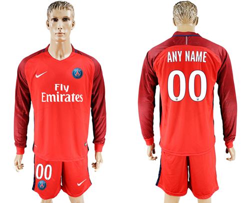 Paris Saint-Germain Personalized Red Long Sleeves Soccer Club Jersey Paris Saint-Germain Personalized Red Long Sleeves Soccer Club Jersey