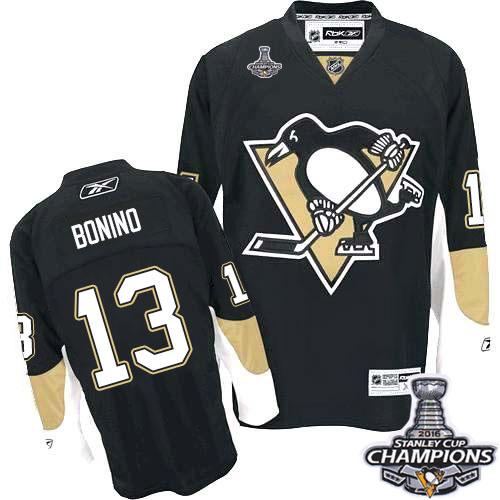 Penguins #13 Nick Bonino Black Home 2016 Stanley Cup Champions Stitched NHL Jersey Penguins #13 Nick Bonino Black Home 2016 Stanley Cup Champions Stitched NHL Jersey