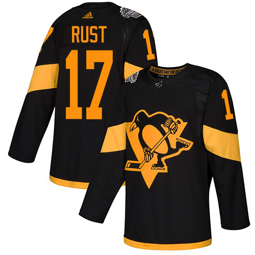 Penguins #17 Bryan Rust Black Authentic 2019 Stadium Series Stitched Youth Hockey Jersey