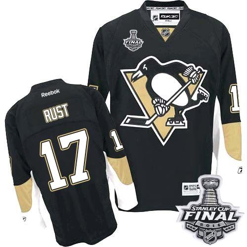 Penguins #17 Bryan Rust Black Home 2016 Stanley Cup Final Patch Stitched NHL Jersey