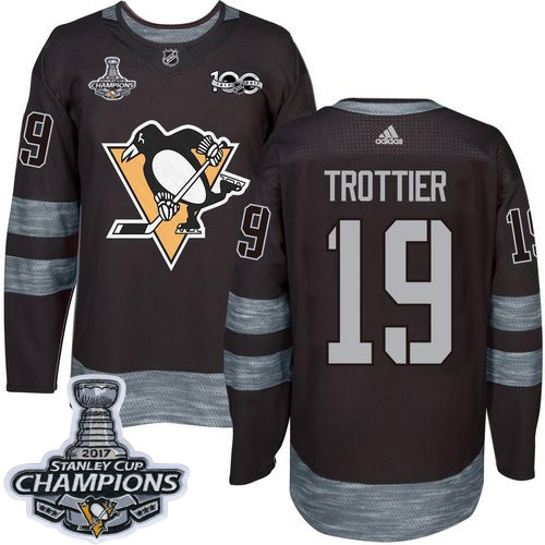 Penguins #19 Bryan Trottier Black 1917-2017 100th Anniversary Stanley Cup Finals Champions Stitched NHL Jersey Penguins #19 Bryan Trottier Black 1917-2017 100th Anniversary Stanley Cup Finals Champions Stitched NHL Jersey