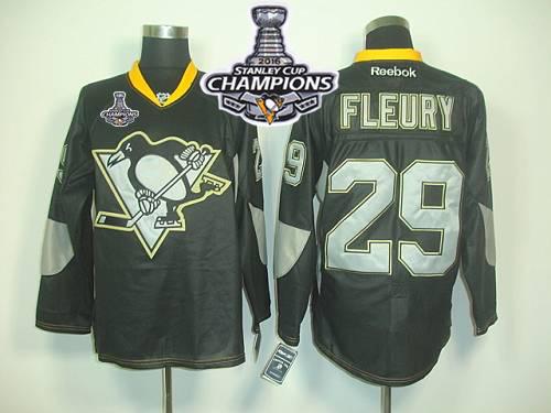 Penguins #29 Andre Fleury Black Ice 2016 Stanley Cup Champions Stitched NHL Jersey Penguins #29 Andre Fleury Black Ice 2016 Stanley Cup Champions Stitched NHL Jersey