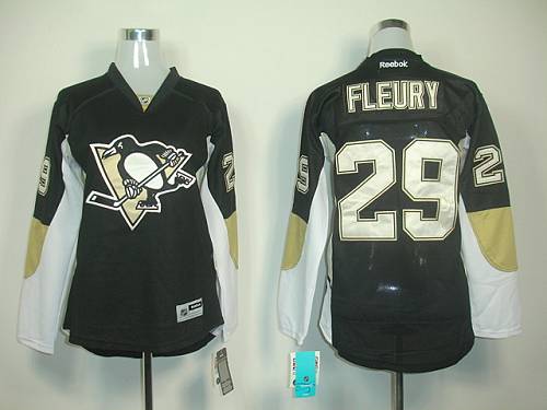 Penguins #29 Andre Fleury Black Women's Home Stitched NHL Jersey Penguins #29 Andre Fleury Black Women's Home Stitched NHL Jersey