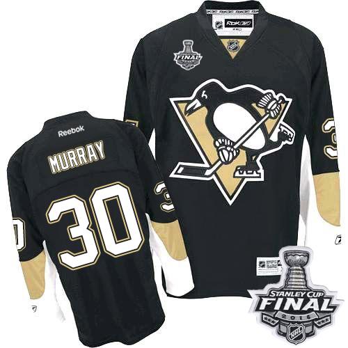 Penguins #30 Matt Murray Black Home 2016 Stanley Cup Final Patch Stitched NHL Jersey