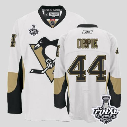 Penguins #44 Orpik White 2016 Stanley Cup Final Patch Stitched NHL Jersey