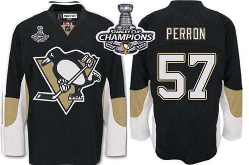 Penguins #57 David Perron Black Home 2016 Stanley Cup Champions Stitched NHL Jersey