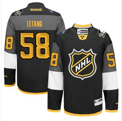 Penguins #58 Kris Letang Black 2016 All Star Stitched NHL Jersey