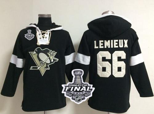 Penguins #66 Mario Lemieux Black 2017 Stanley Cup Final Patch NHL Pullover Hoodie Penguins #66 Mario Lemieux Black 2017 Stanley Cup Final Patch NHL Pullover Hoodie