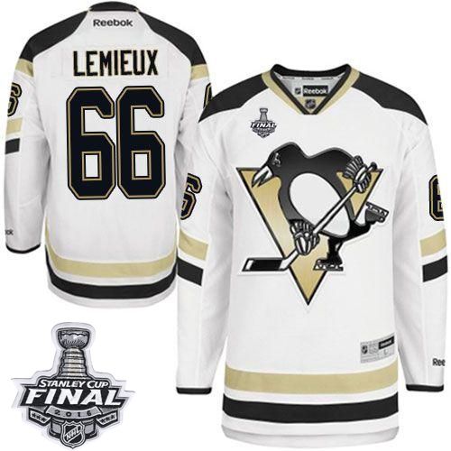Penguins #66 Mario Lemieux White 2014 Stadium Series 2016 Stanley Cup Final Patch Stitched NHL Jersey
