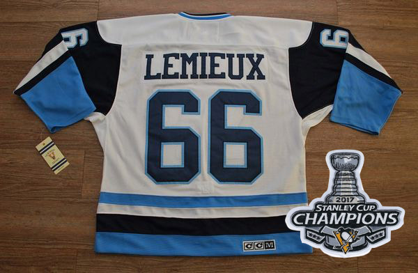 Penguins #66 Mario Lemieux White Blue CCM Throwback 2017 Stanley Cup Finals Champions Stitched NHL Jersey Penguins #66 Mario Lemieux White Blue CCM Throwback 2017 Stanley Cup Finals Champions Stitched NHL Jersey