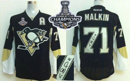 Penguins #71 Evgeni Malkin Black Autographed 2017 Stanley Cup Finals Champions Stitched NHL Jersey Penguins #71 Evgeni Malkin Black Autographed 2017 Stanley Cup Finals Champions Stitched NHL Jersey