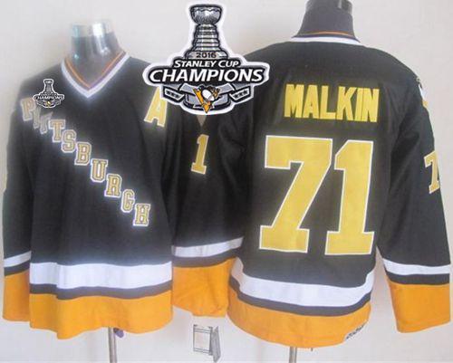 Penguins #71 Evgeni Malkin Black Yellow CCM Throwback 2016 Stanley Cup Champions Stitched NHL Jersey Penguins #71 Evgeni Malkin Black Yellow CCM Throwback 2016 Stanley Cup Champions Stitched NHL Jersey