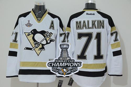 Penguins #71 Evgeni Malkin White 2014 Stadium Series 2017 Stanley Cup Finals Champions Stitched NHL Jersey
