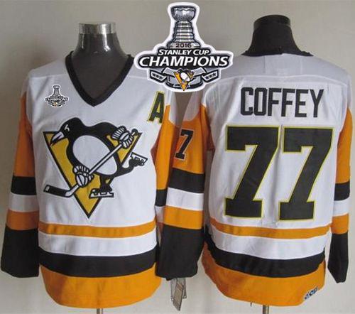 Penguins #77 Paul Coffey White Black CCM Throwback 2016 Stanley Cup Champions Stitched NHL Jersey Penguins #77 Paul Coffey White Black CCM Throwback 2016 Stanley Cup Champions Stitched NHL Jersey
