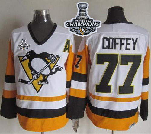 Penguins #77 Paul Coffey White Black CCM Throwback 2017 Stanley Cup Finals Champions Stitched NHL Jersey Penguins #77 Paul Coffey White Black CCM Throwback 2017 Stanley Cup Finals Champions Stitched NHL Jersey