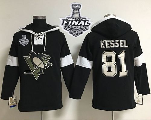 Penguins #81 Phil Kessel Black 2016 Stanley Cup Final Patch Pullover NHL Hoodie