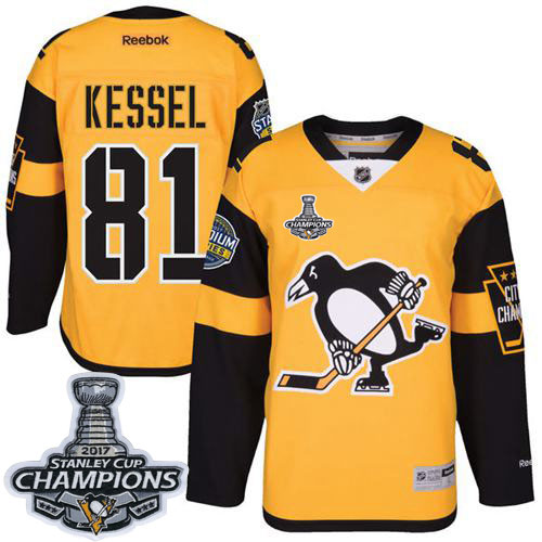 Penguins #81 Phil Kessel Gold 2017 Stadium Series Stanley Cup Finals Champions Stitched Youth NHL Jersey