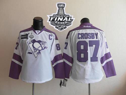 Penguins #87 Sidney Crosby 2016 Stanley Cup Final Patch Women's Thanksgiving Edition Stitched NHL Jersey