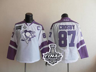Penguins #87 Sidney Crosby 2017 Stanley Cup Final Patch Women's Thanksgiving Edition Stitched NHL Jersey