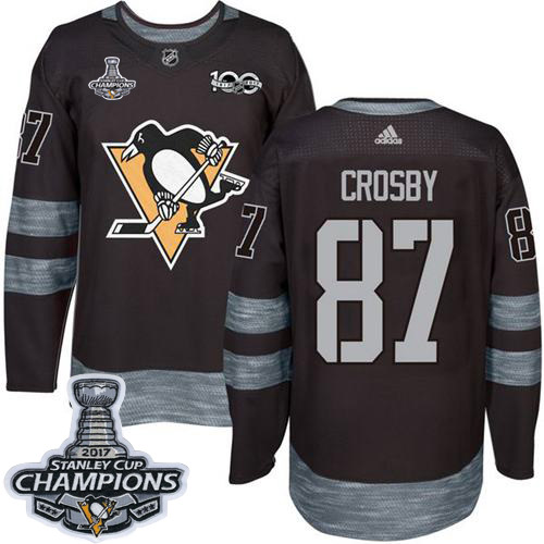 Penguins #87 Sidney Crosby Black 1917-2017 100th Anniversary Stanley Cup Finals Champions Stitched NHL Jersey Penguins #87 Sidney Crosby Black 1917-2017 100th Anniversary Stanley Cup Finals Champions Stitched NHL Jersey