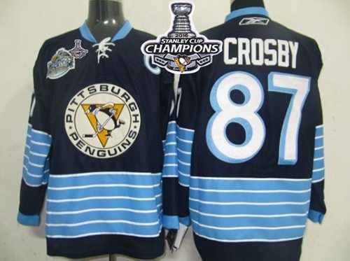 Penguins #87 Sidney Crosby Dark Blue 2011 Winter Classic Vintage 2016 Stanley Cup Champions Stitched NHL Jersey Penguins #87 Sidney Crosby Dark Blue 2011 Winter Classic Vintage 2016 Stanley Cup Champions Stitched NHL Jersey