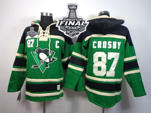 Penguins #87 Sidney Crosby Green St. Patrick's Day McNary Lace Hoodie 2016 Stanley Cup Final Patch Stitched NHL Jersey Penguins #87 Sidney Crosby Green St. Patrick's Day McNary Lace Hoodie 2016 Stanley Cup Final Patch Stitched NHL Jersey