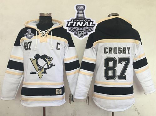 Penguins #87 Sidney Crosby White Sawyer Hooded Sweatshirt 2017 Stanley Cup Final Patch Stitched NHL Jersey Penguins #87 Sidney Crosby White Sawyer Hooded Sweatshirt 2017 Stanley Cup Final Patch Stitched NHL Jersey
