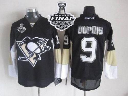 Penguins #9 Pascal Dupuis Black 2016 Stanley Cup Final Patch Stitched NHL Jersey