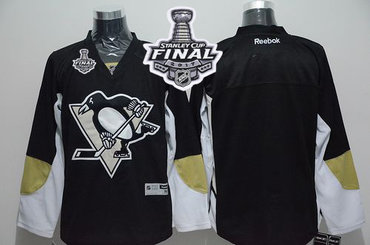 Penguins Blank Black 2017 Stanley Cup Final Patch Stitched NHL Jersey