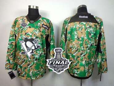 Penguins Blank Camo Veterans Day Practice 2017 Stanley Cup Final Patch Stitched NHL Jersey