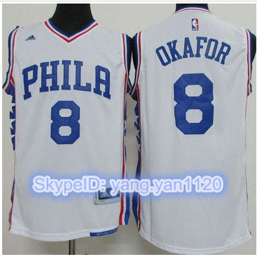 Philadelphia 76ers #8 Jahlil Okafor White Stitched NBA Jersey Philadelphia 76ers #8 Jahlil Okafor White Stitched NBA Jersey