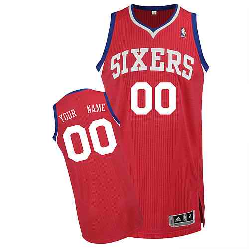 Philadelphia 76ers Custom Red Road Jersey