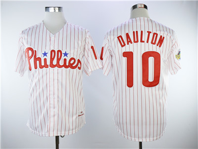 Phillies #10 Darren Daulton White(Red Strip) New Cool Base Stitched MLB Jersey Phillies #10 Darren Daulton White(Red Strip) New Cool Base Stitched MLB Jersey