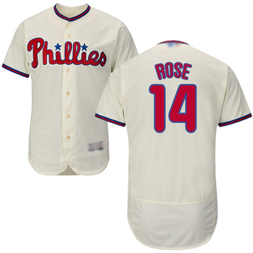Phillies #14 Pete Rose Cream Flexbase Authentic Collection Stitched Baseball Jersey Phillies #14 Pete Rose Cream Flexbase Authentic Collection Stitched Baseball Jersey