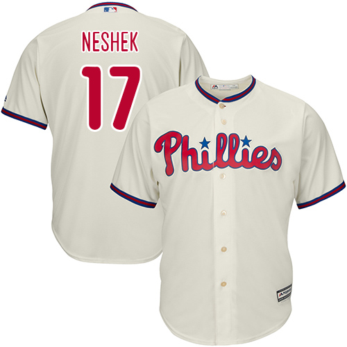 Phillies #17 Pat Neshek Cream Cool Base Stitched Youth MLB Jersey Phillies #17 Pat Neshek Cream Cool Base Stitched Youth MLB Jersey