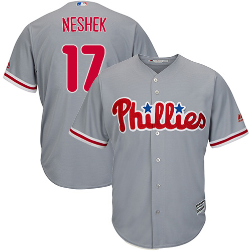 Phillies #17 Pat Neshek Grey Cool Base Stitched Youth MLB Jersey Phillies #17 Pat Neshek Grey Cool Base Stitched Youth MLB Jersey