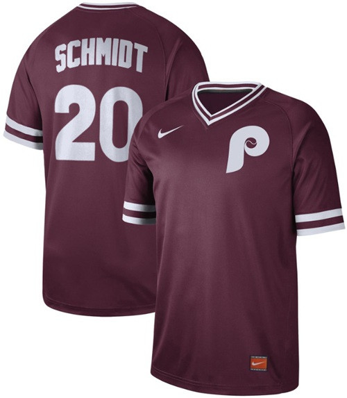 Phillies #20 Mike Schmidt Maroon Authentic Cooperstown Collection Stitched Baseball Jersey Phillies #20 Mike Schmidt Maroon Authentic Cooperstown Collection Stitched Baseball Jersey