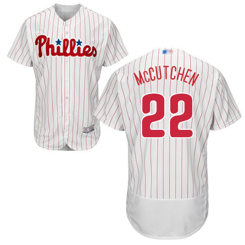 Phillies #22 Andrew McCutchen White(Red Strip) Flexbase Authentic Collection Stitched Baseball Jersey Phillies #22 Andrew McCutchen White(Red Strip) Flexbase Authentic Collection Stitched Baseball Jersey