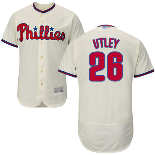 Phillies #26 Chase Utley Cream Flexbase Authentic Collection Stitched Baseball Jersey Phillies #26 Chase Utley Cream Flexbase Authentic Collection Stitched Baseball Jersey