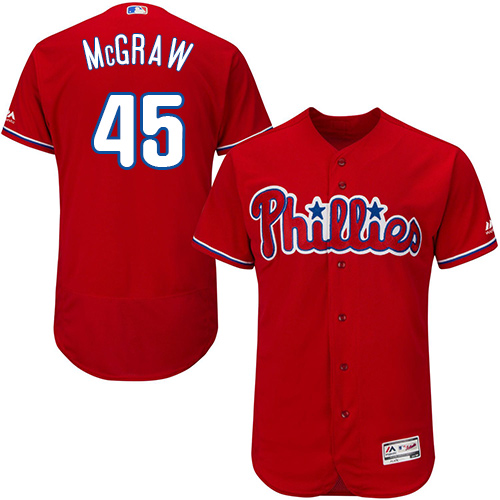 Phillies #45 Tug McGraw Red Flexbase Authentic Collection Stitched MLB Jersey Phillies #45 Tug McGraw Red Flexbase Authentic Collection Stitched MLB Jersey