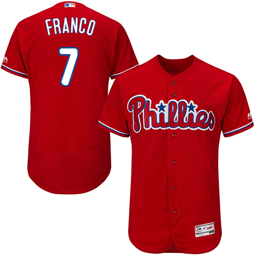 Phillies #7 Maikel Franco Red Flexbase Authentic Collection Stitched MLB Jersey Phillies #7 Maikel Franco Red Flexbase Authentic Collection Stitched MLB Jersey