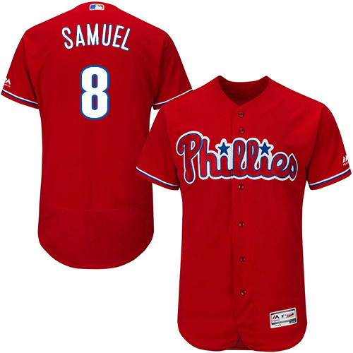 Phillies #8 Juan Samuel Red Flexbase Authentic Collection Stitched MLB Jersey Phillies #8 Juan Samuel Red Flexbase Authentic Collection Stitched MLB Jersey