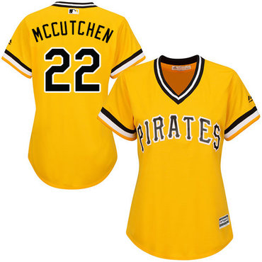 Pirates #22 Andrew McCutchen Gold Alternate Women's Stitched MLB Jersey Pirates #22 Andrew McCutchen Gold Alternate Women's Stitched MLB Jersey