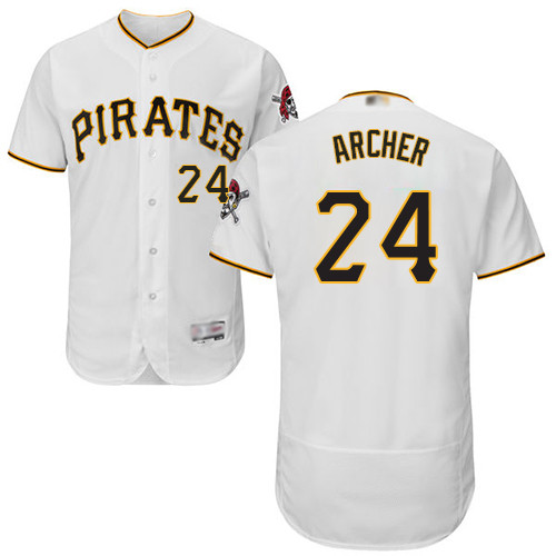 Pirates #24 Chris Archer White Flexbase Authentic Collection Stitched Baseball Jersey Pirates #24 Chris Archer White Flexbase Authentic Collection Stitched Baseball Jersey