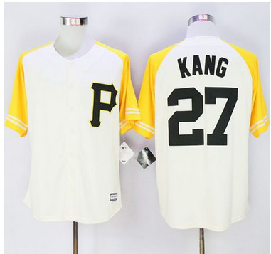 Pirates #27 Jung-ho Kang CreamGold Exclusive New Cool Base Stitched MLB Jersey Pirates #27 Jung-ho Kang CreamGold Exclusive New Cool Base Stitched MLB Jersey