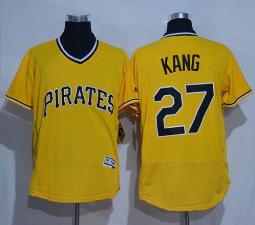 Pirates #27 Jung-ho Kang Gold Flexbase Authentic Collection Cooperstown Stitched MLB Jersey Pirates #27 Jung-ho Kang Gold Flexbase Authentic Collection Cooperstown Stitched MLB Jersey